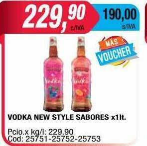 Maxiconsumo Vodka New Style Sabores oferta
