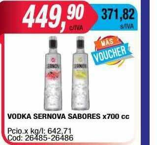 Maxiconsumo Vodka Sernova Sabores oferta