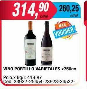 Maxiconsumo Vino Portillo Varietales oferta