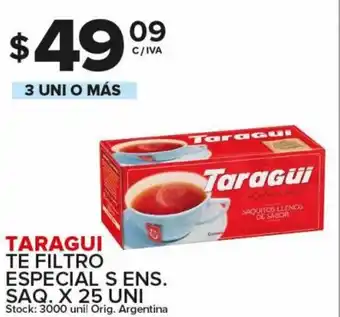 Carrefour Maxi Taragui Te Filtro Especial S Ens. Saq. x 25 Uni 3 Uni o Más oferta