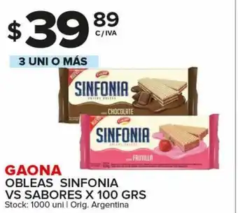 Carrefour Maxi Gaona Obleas Sinfonia Vs Sabores x 100 grs 3 Uni O Más oferta