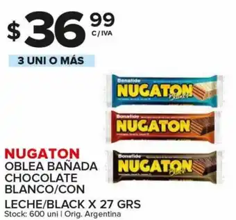 Carrefour Maxi Nugaton Oblea Bañada Chocolate Blanco/Con Leche/Black x 27 grs 3 Uni o Más oferta