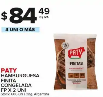 Carrefour Maxi Paty Hamburguesa Finita Congelada FP x 2 Uni 4 Uni o Más oferta