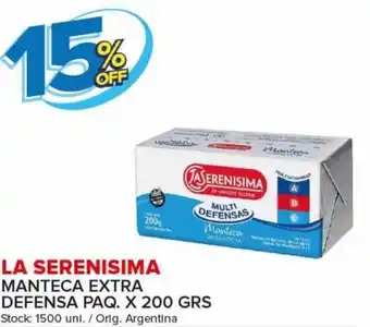Carrefour Maxi 15% Off La Serenisima Manteca Extra Defensa Paq. x 200 grs oferta