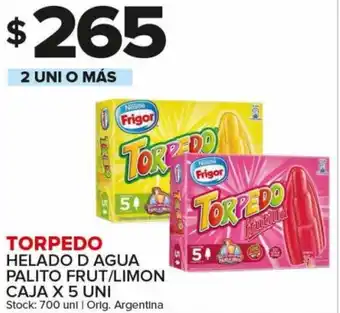 Carrefour Maxi Torpedo Helado D Agua Palito Frut/Limon Caja x 5 Uni 2 Uni o Más oferta