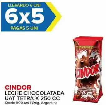 Carrefour Maxi 6x5 Llevando 6 Uni Pagás 5 Uni Cindor Leche Chocolatada Uat Tetra x 250 cc oferta