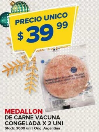 Carrefour Maxi Medallon De Carne Vacuna Congelada x 2 Uni oferta