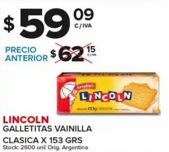 Carrefour Maxi Lincoln Galletitas Vainilla Clasica x 153 grs oferta