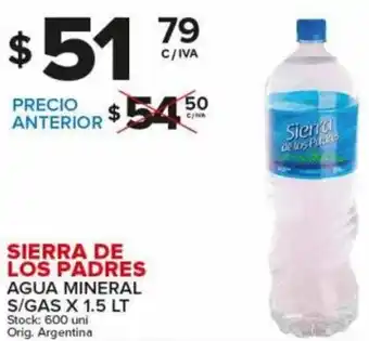 Carrefour Maxi Sierra De Los Padres Agua Mineral S/Gas x 1.5 Lt oferta