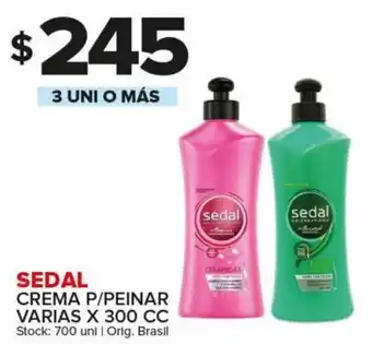 Carrefour Maxi Sedal Crema P/Peinar Varias x 300 cc 3 Uni o Más oferta