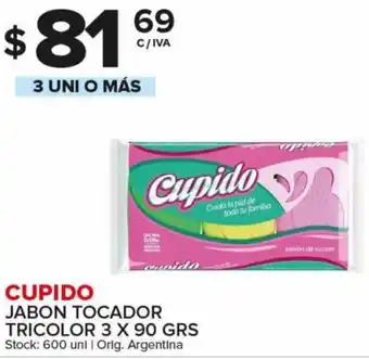 Carrefour Maxi Cupido Jabon Tocador Tricolor 3 x 90 grs 3 Uni o Más oferta