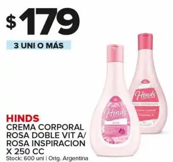 Carrefour Maxi Hinds Crema Corporal Rosa Doble Vit A/Rosa Inspiracion x 250 cc 3 Uni o Más oferta