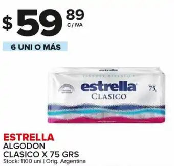 Carrefour Maxi Estrella Algodon Clasico x 75 grs 6 Uni o Más oferta