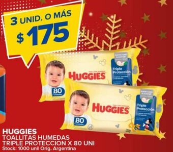 Carrefour Maxi Huggies Toallitas Humedas Triple Proteccion x 80 Uni oferta