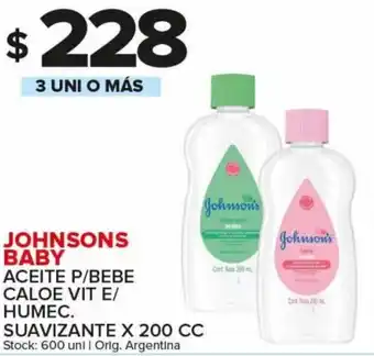 Carrefour Maxi Johnsons Baby Aceite P/Bebe Caloe Vit E/Humec. Suavizante x 200 cc 3 Uni O Más oferta