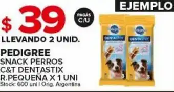 Carrefour Maxi Pedigree Snack Perros C&T Dentastix R.Pequeña x 1 Uni Llevando 2 Unid. oferta