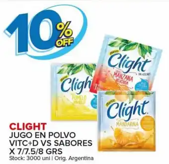 Carrefour Maxi 10% Off Clight Jugo En Polvo VitC+D Vs Sabores x 7/7.5/8 Grs oferta