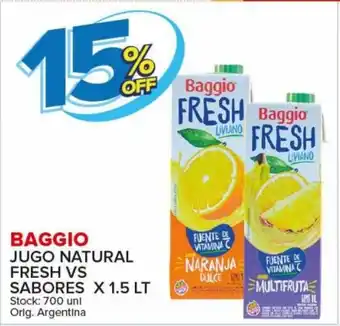 Carrefour Maxi 15% Off Baggio Jugo Natural Fresh Vs Sabores x 1.5 Lt oferta