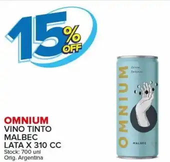 Carrefour Maxi 15% Off Omnium Vino Tinto Malbec Lata x 310 cc oferta