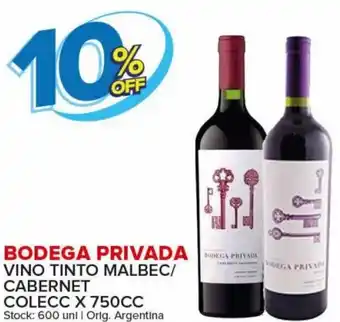 Carrefour Maxi 10% Off Bodega Privada Vino Tinto Malbec/Cabernet Colecc x 750 cc oferta