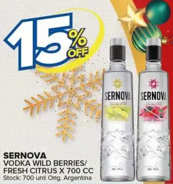 Carrefour Maxi 15% Off Sernova Vodka Wild Berries/Fresh Citrus x 700 cc oferta
