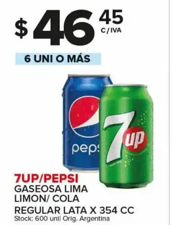 Carrefour Maxi 7Up/Pepsi Gaseosa Lima Limon/Cola Regular Lata x 354 cc oferta