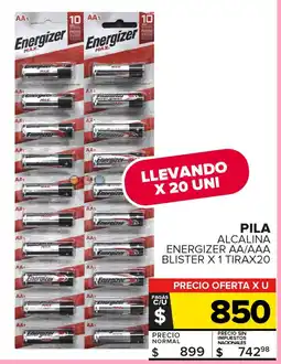 Carrefour Pila alcalina energizer AA/AAA blister oferta