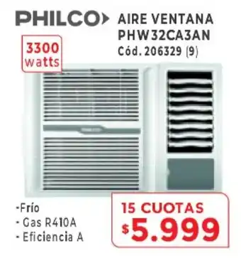 Naldo Lombardi Philco Aire Ventana PHW32CA3AN 15 Cuotas oferta