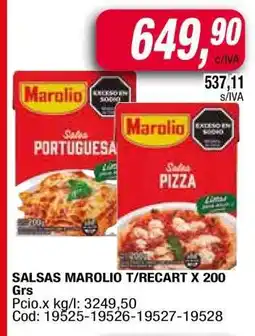Maxiconsumo SALSAS MAROLIO T/RECART X 200 Grs oferta