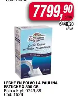 Maxiconsumo LECHE EN POLVO LA PAULINA ESTUCHE X 800 GR oferta