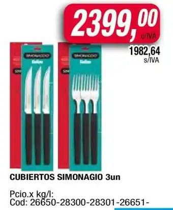 Maxiconsumo CUBIERTOS SIMONAGIO 3un oferta