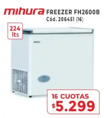 Naldo Lombardi Mihura Freezer FH2600B 16 Cuotas oferta