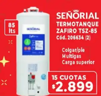 Naldo Lombardi Señorial Termotanque Zafiro TSZ-85 15 Cuotas oferta
