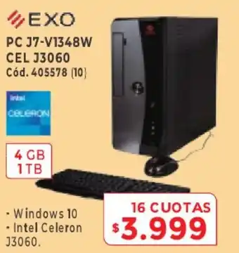 Naldo Lombardi Exo PC J7-V1348W Cel J3060 16 Cuotas oferta