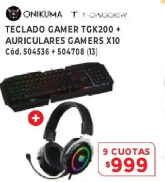 Naldo Lombardi Teclado Gamer TGK200 + Auriculares Gamers X10 9 Cuotas oferta