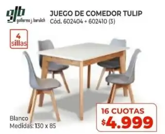 Naldo Lombardi Juego de Comedor Tulip 16 Cuotas oferta