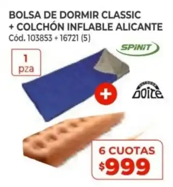 Naldo Lombardi Bolsa de Dormir Classic + Colchón Inflable Alicante 6 Cuotas oferta