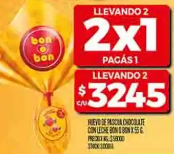 Supermercados DIA Bon o bon huevo de pascia chocolate con leche oferta