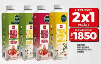 Supermercados DIA Dia yogur bebible entero/descremado vainilla frotilla oferta