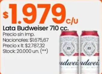 Changomas Budweiser lata oferta
