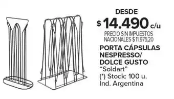 Carrefour Soldart porta cápsulas nespresso/ dolce gusto oferta