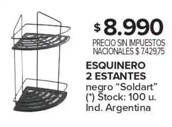 Carrefour Soldart esquinero 2 estantes negro oferta