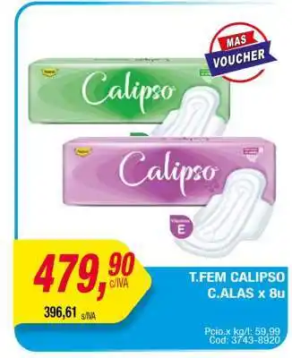 Maxiconsumo T.FEM CALIPSO C/ALAS x 8u oferta