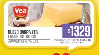 Supermercados Vea QUESO BARRA VEA oferta