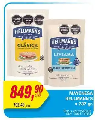 Maxiconsumo MAYONESA HELLMANN’S x 237 gr oferta