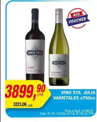 Maxiconsumo VINO STA. JULIA VARIETALES x750cc oferta