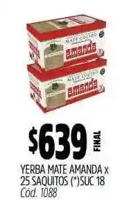 Supermercados Yaguar Yerba Mate Amanda x 25 Saquitos oferta