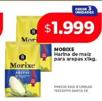 Supermayorista Vital MORIXE Harina de maíz para arepas x1kg oferta