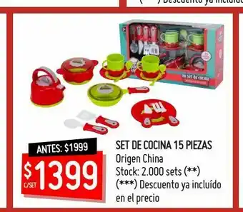 Changomas Set de cocina 15 piezas oferta