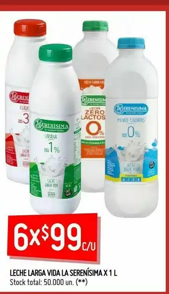 Changomas Leche larga vida la serenísima x 1 l oferta